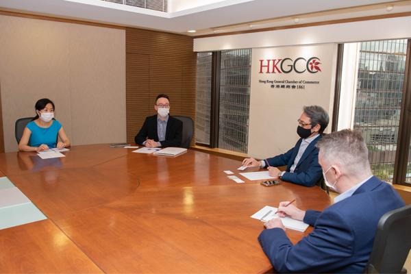 Anthony Cote, Acting Director of the Quebec Office in Hong Kong, and his colleague Commercial Officer Florence Lin visited the Chamber on 29 June.